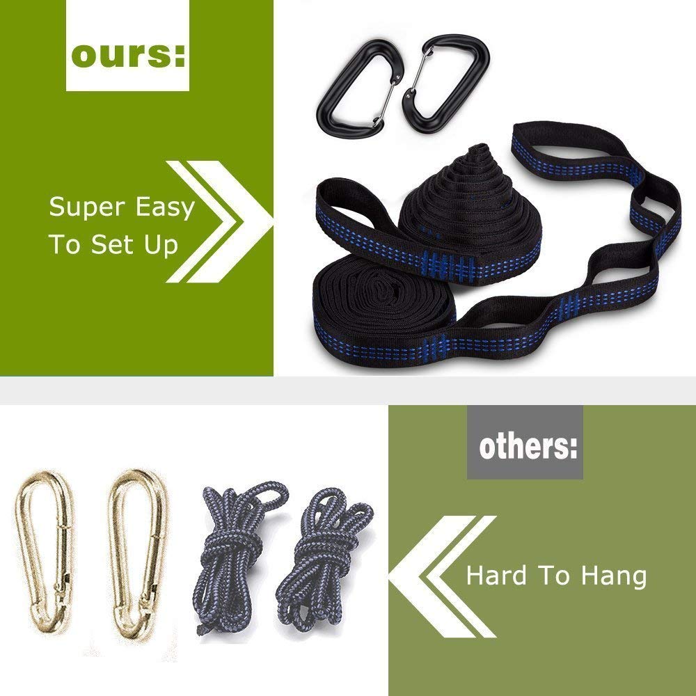 Sunyear Camping Hammock with Mosquito/Bug Net, 10ft Hammock Tree Straps & Carabiners | Easy Assembly | Portable Parachute Nylon Hammock for Camping, Backpacking, Survival, Travel & More ( 78 inch x 118 inch )