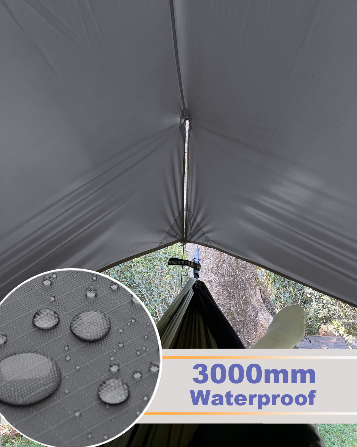 Sunyear Hammock Tent-Camping Tarp-Hammock Tent Tarp Rain Fly, Lightweight&Waterproof Hammock Tarp, Small Door Design-Easy Setup-Backpacking Hiking Camping Gear