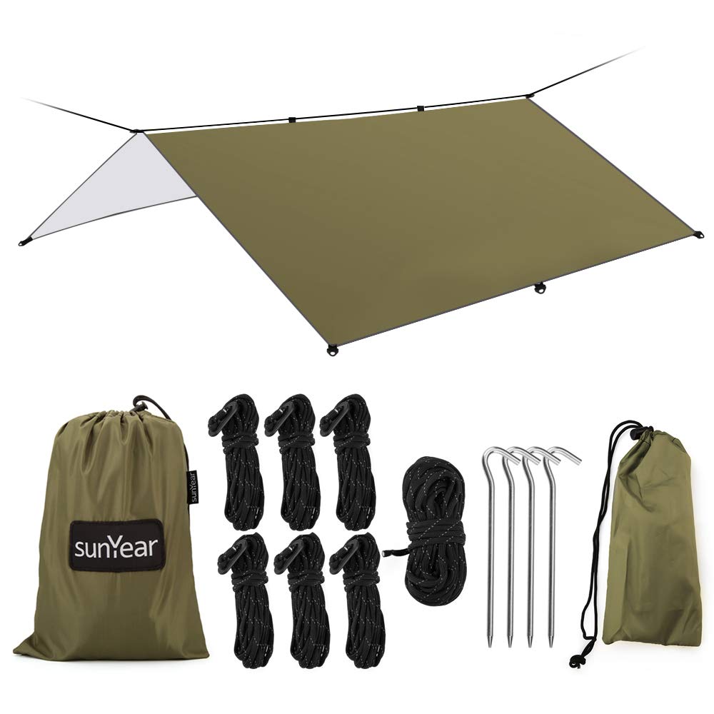 rain fly for tent Sunyear Hammock Rain Fly Tent Tarp Provides Effective Protection Again