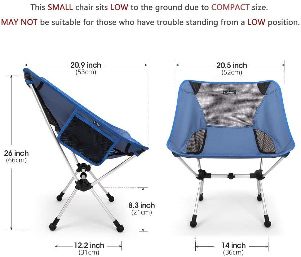 Sunyear Lightweight Compact Folding Camping Backpack Chairs Portable Breathable Comfortable Perfect for Outdoor Camp Hiking Picnic