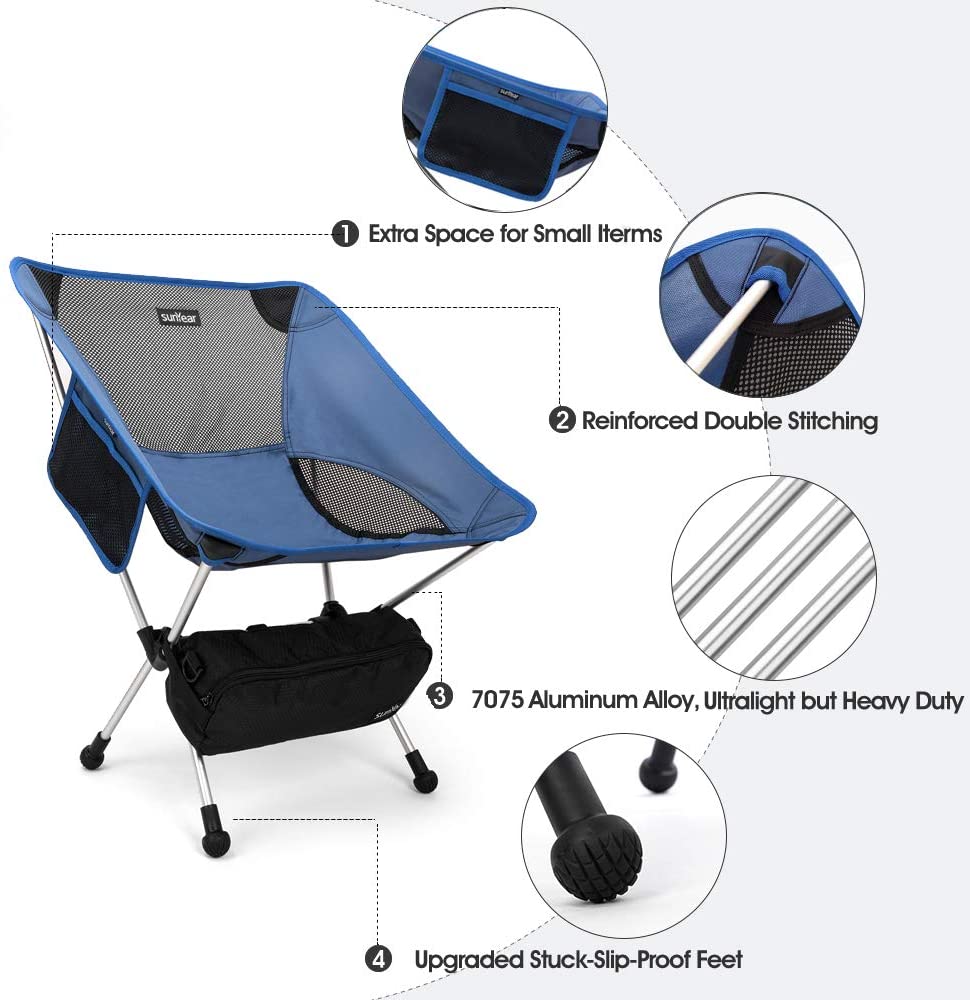 Sunyear lightweight compact folding camping backpack chairs portable hotsell