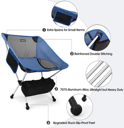 Sunyear Folding Camping Chair -Lightweight Portable Compact Camp Chairs, Best for Outdoor,Beach, Hiking, Backpacking