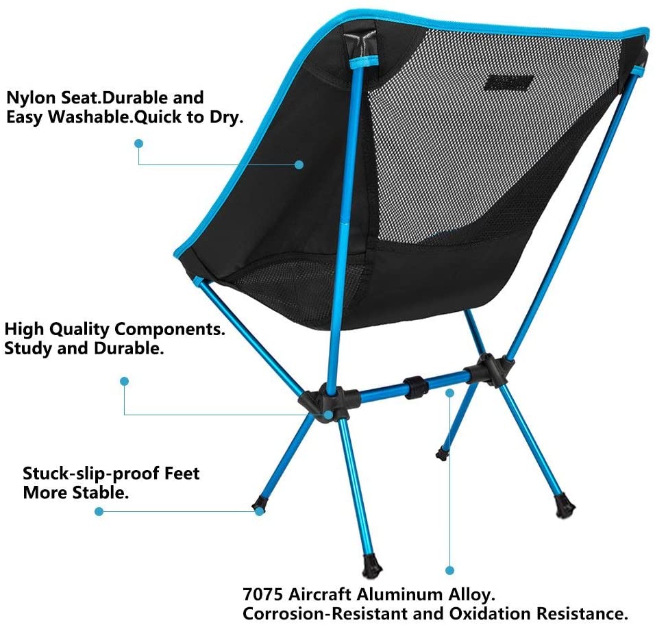 Sunyear Folding Camping Chair -Lightweight Portable Compact Camp Chairs, Best for Outdoor,Beach, Hiking, Backpacking