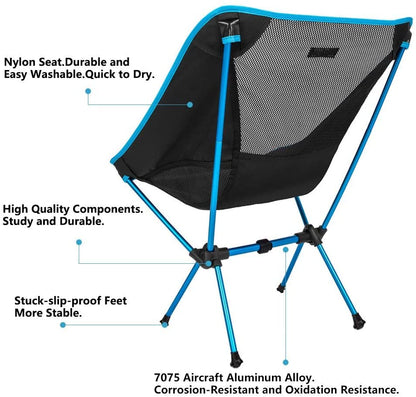 Sunyear Folding Camping Chair -Lightweight Portable Compact Camp Chairs, Best for Outdoor,Beach, Hiking, Backpacking